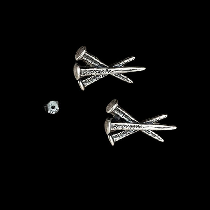 Unyielding Nails 925 Sterling Silver Stud Earrings