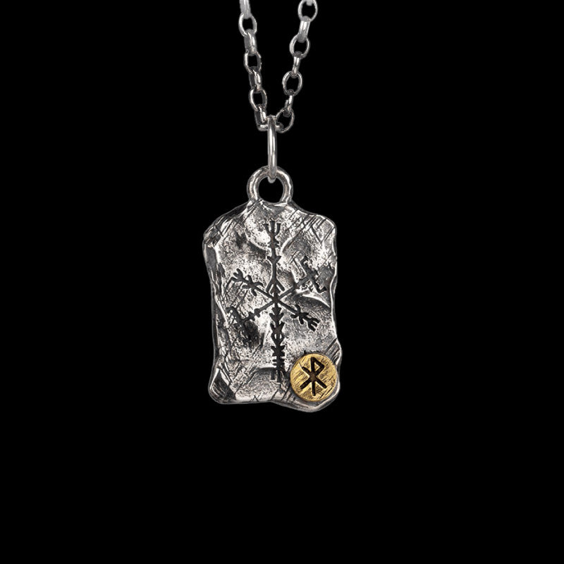 Vegvisir Runes 925 Sterling Silver Necklace