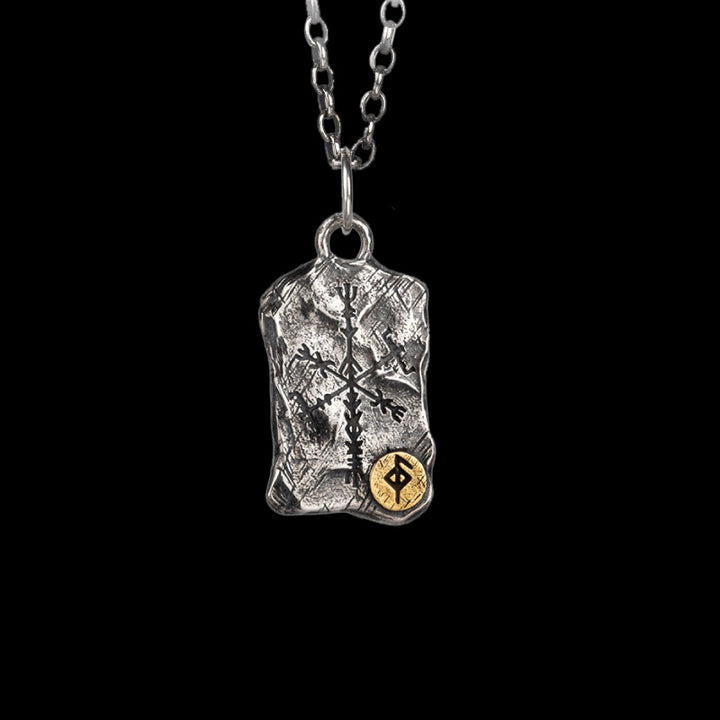 Vegvisir Runes 925 Sterling Silver Necklace