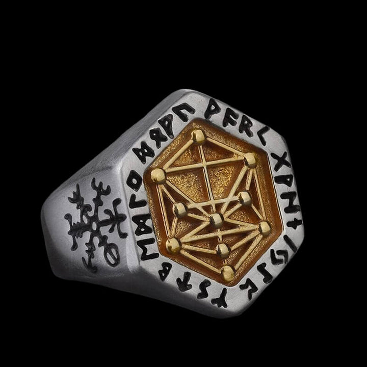 Vegvisir Totem 925 Sterling Silver Viking Ring