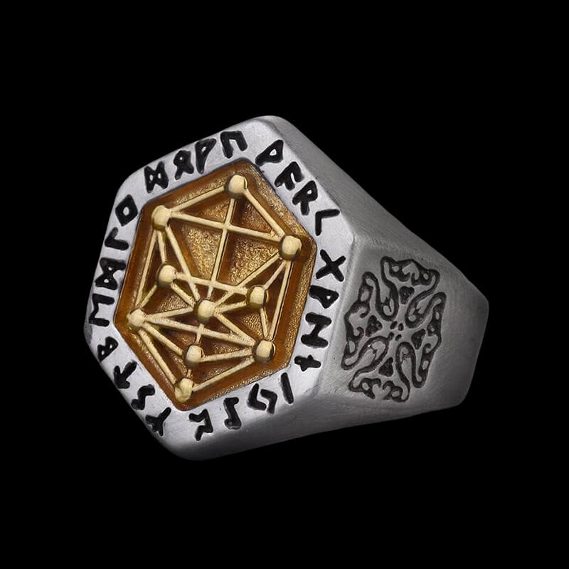 Vegvisir Totem 925 Sterling Silver Viking Ring