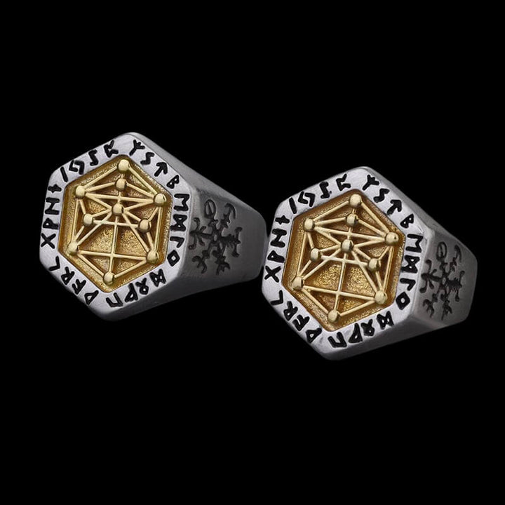 Vegvisir Totem 925 Sterling Silver Viking Ring