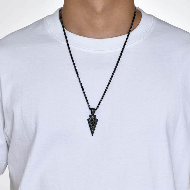 Viking Stainless Steel Arrowhead Pendant