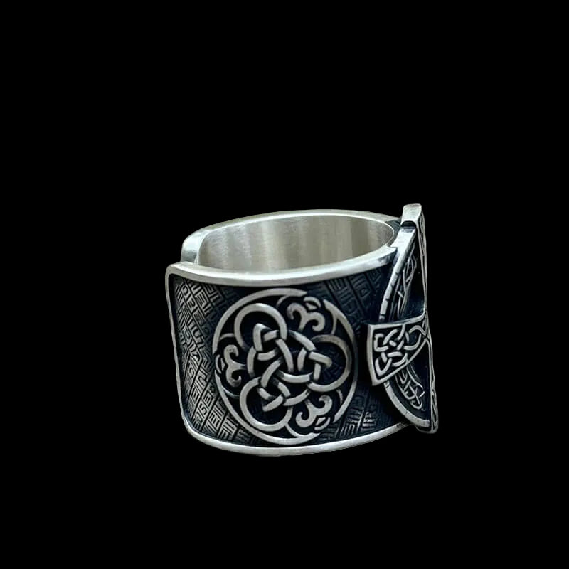 Viking Celtic Cross Sterling Silver Open Ring | RoyalLuster.com