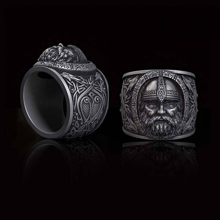 Viking Celtic Knot Warrior Sterling Silver Ring | RoyalLuster.com