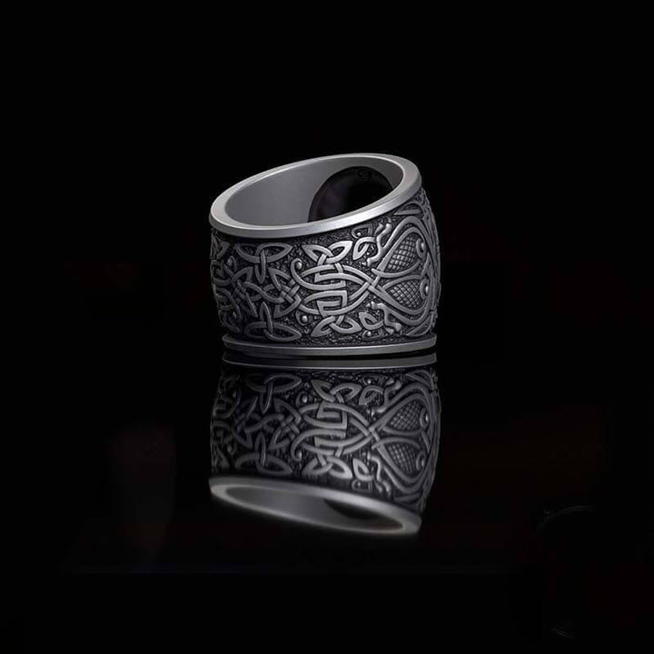 Viking Celtic Knot Warrior Sterling Silver Ring | RoyalLuster.com