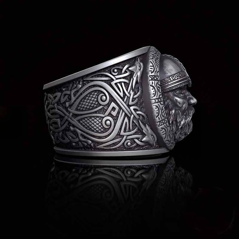 Viking Celtic Knot Warrior Sterling Silver Ring | RoyalLuster.com