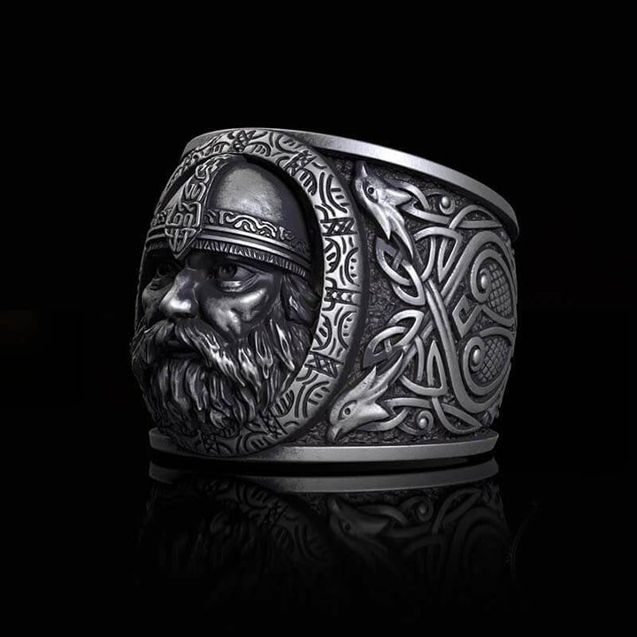 Viking Celtic Knot Warrior Sterling Silver Ring | RoyalLuster.com