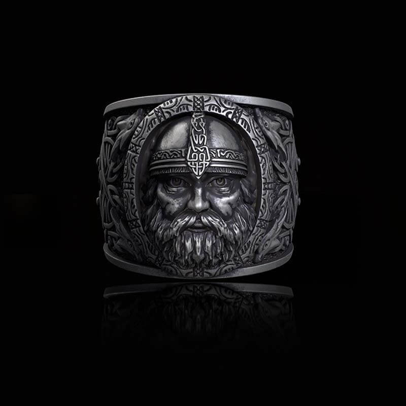 Viking Celtic Knot Warrior Sterling Silver Ring | RoyalLuster.com