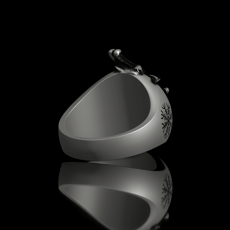 Viking Dragon Helm of Awe 925 Sterling Silver Ring