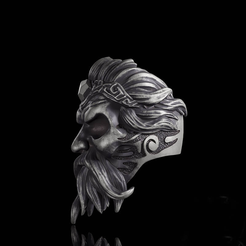 Viking God Sterling Silver Ring