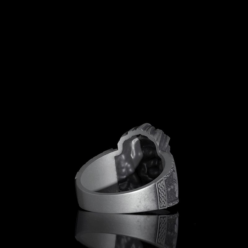 Viking God Thor's Hammer Sterling Silver Ring | RoyalLuster.com