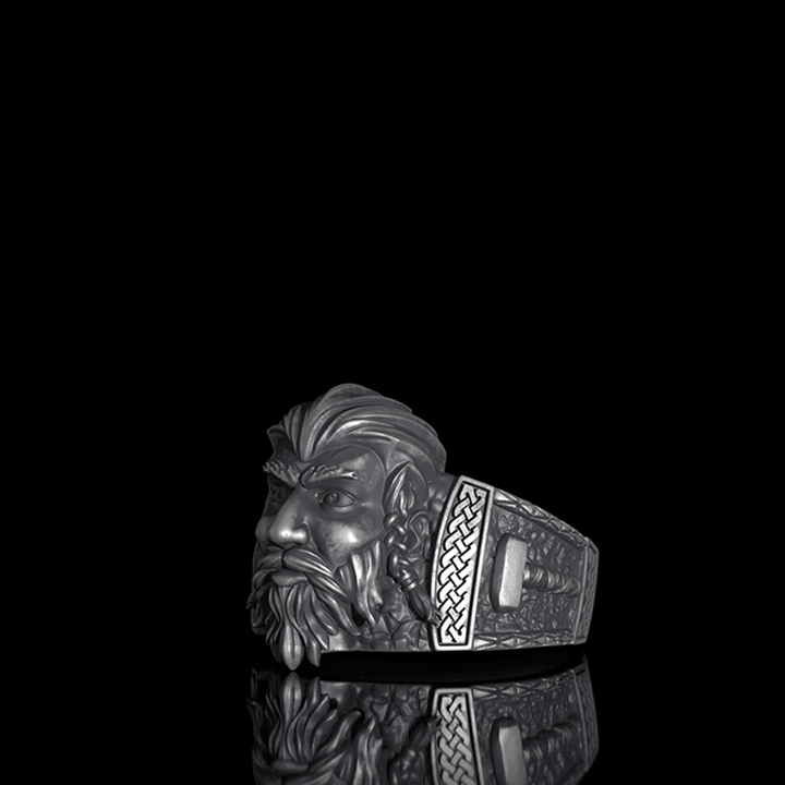 Viking God Thor's Hammer Sterling Silver Ring | RoyalLuster.com