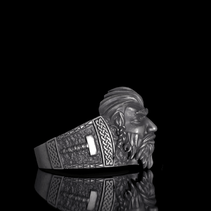 Viking God Thor's Hammer Sterling Silver Ring | RoyalLuster.com