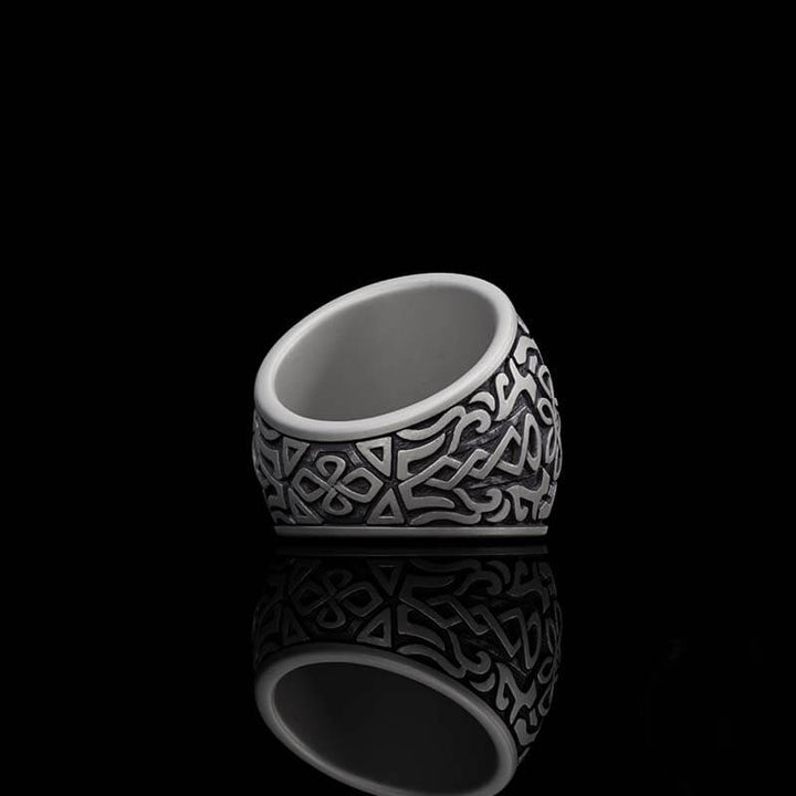 Viking Village Celtic Knot Pattern Sterling Silver Ring