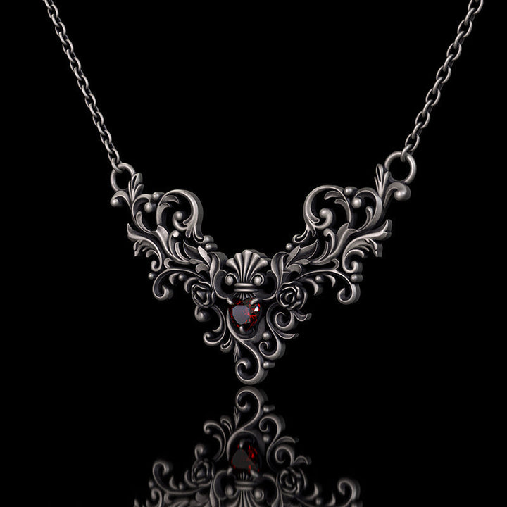 Vine Heart Shaped Gemstone Sterling Silver Pendant | RoyalLuster.com