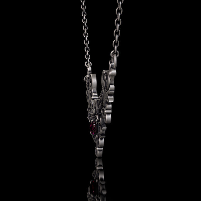 Vine Heart Shaped Gemstone Sterling Silver Pendant | RoyalLuster.com