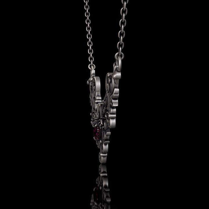 Vine Heart Shaped Gemstone Sterling Silver Pendant | RoyalLuster.com