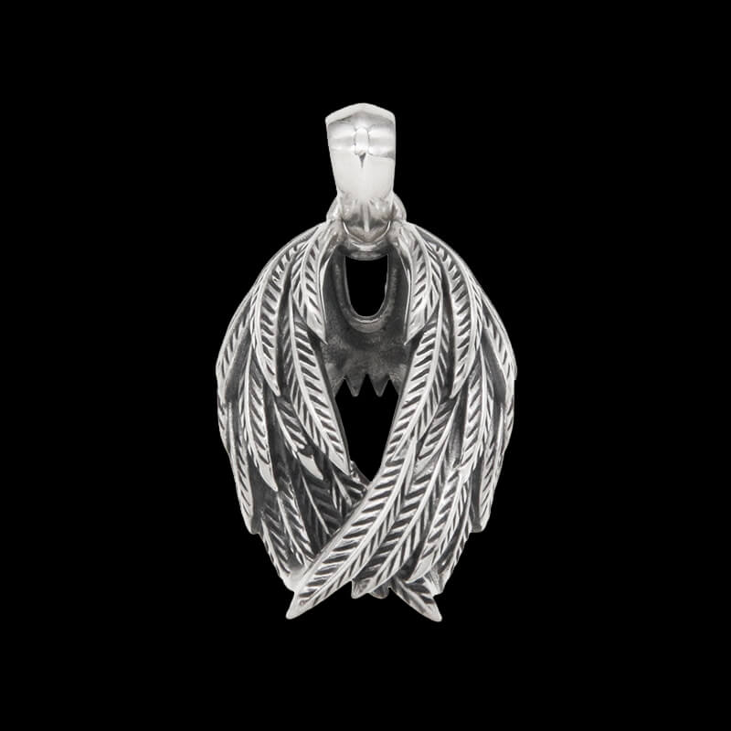 Vintage Angel Wings 925 Sterling Silver Pendant 01 | RoyalLuster.com
