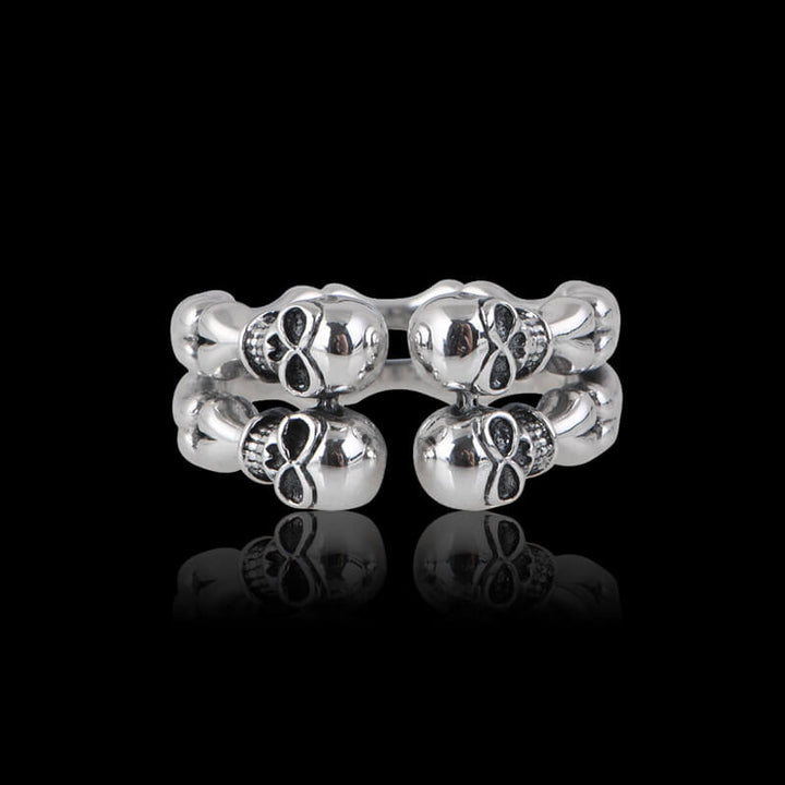 Vintage Bone Skull 925 Sterling Silver Ring 01 | RoyalLuster.com