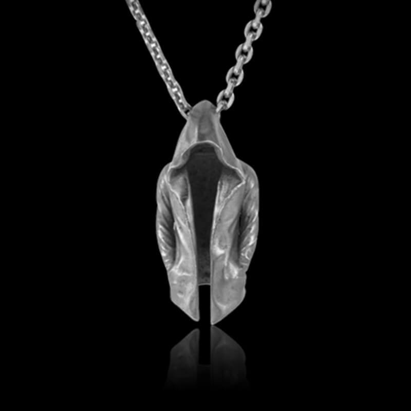 Vintage Cape Trench Coat 925 Sterling Silver Pendant 01 | RoyalLuster.com