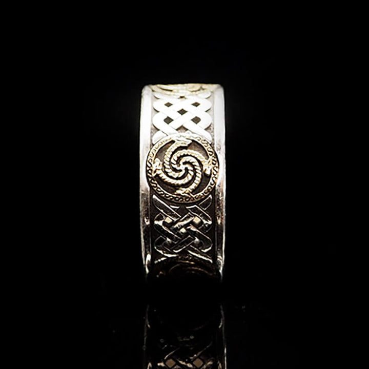 Vintage Celtic Knot Dragon Totem 925 Sterling Silver Viking Ring 03 | Royalluster.com