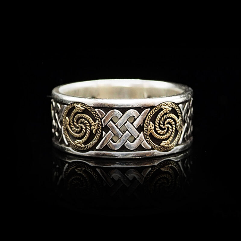 Vintage Celtic Knot Dragon Totem 925 Sterling Silver Viking Ring 04 | Royalluster.com