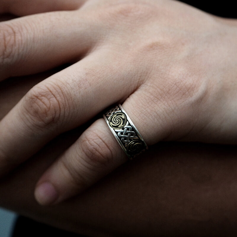 Vintage Celtic Knot Dragon Totem 925 Sterling Silver Viking Ring 02 | Royalluster.com