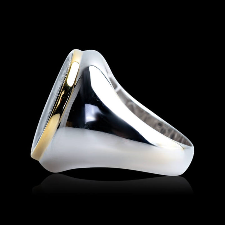 Vintage Coin Shape 925 Sterling Silver Ring 05 | RoyalLuster.com