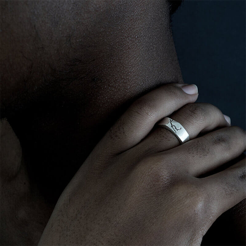 Vintage Crack-Shaped 925 Sterling Silver Ring 02 | RoyalLuster.com