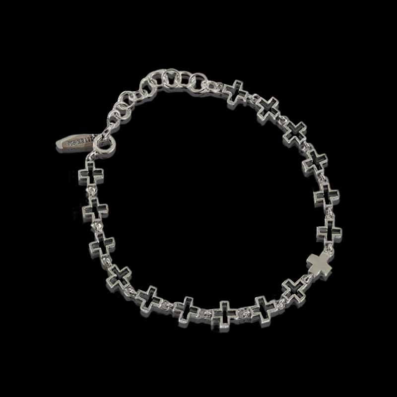 Vintage Cross 925 Sterling Silver Bracelet 01 | RoyalLuster.com