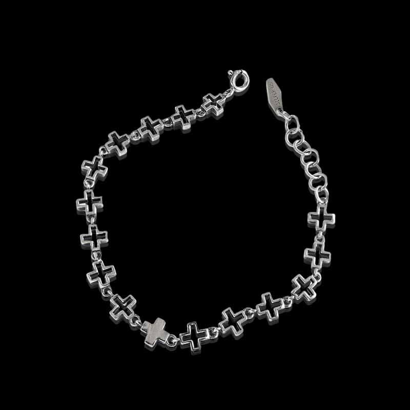 Vintage Cross 925 Sterling Silver Bracelet 03 | RoyalLuster.com