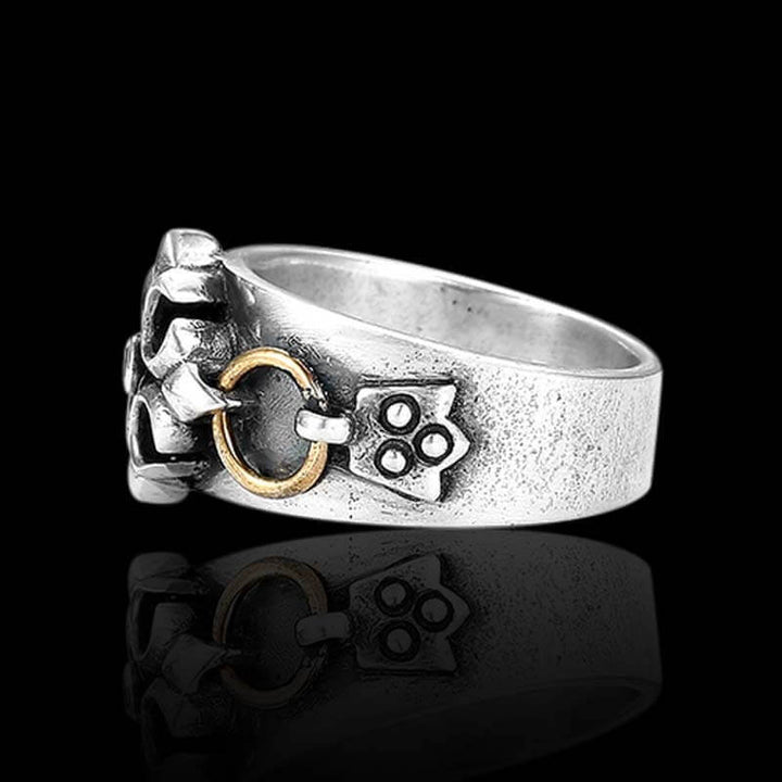 Vintage Cross Red Zirconia 925 Sterling Silver Ring 04 | RoyalLuster.com