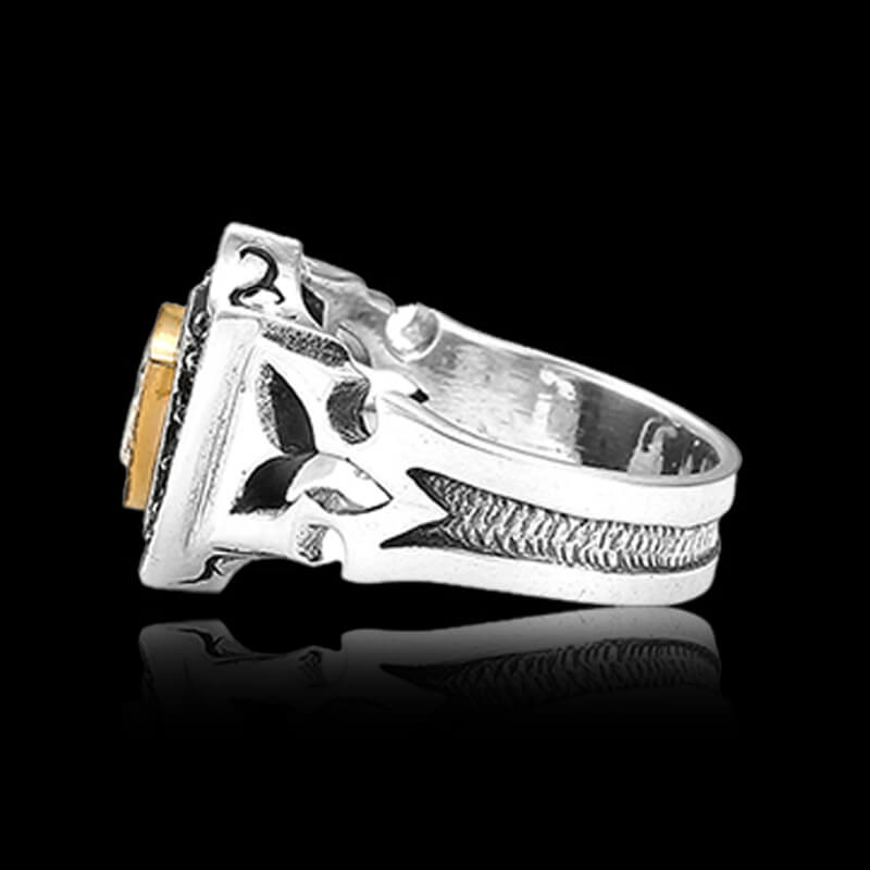 Vintage Cross Shield 925 Sterling Silver Ring 05 | RoyalLuster.com
