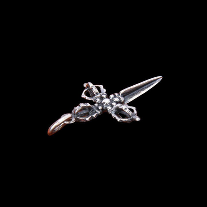 Vintage Cross Vajra Pestle 925 Sterling Silver Pendant 04 | RoyalLuster.com