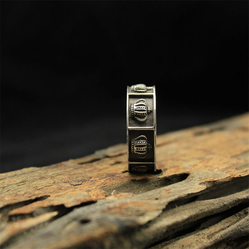 Vintage Crown 925 Sterling Silver Ring 04 | RoyalLuster.com