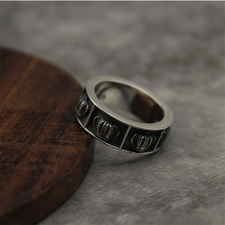 Vintage Crown 925 Sterling Silver Ring 05 | RoyalLuster.com