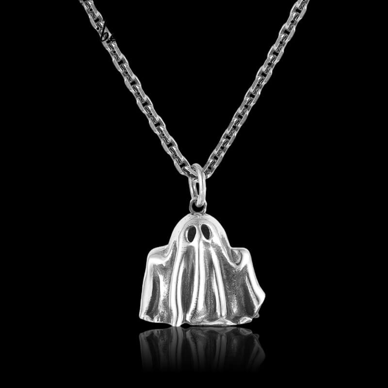 Vintage Dark Ghost 925 Sterling Silver Necklace 01 | RoyalLuster.com