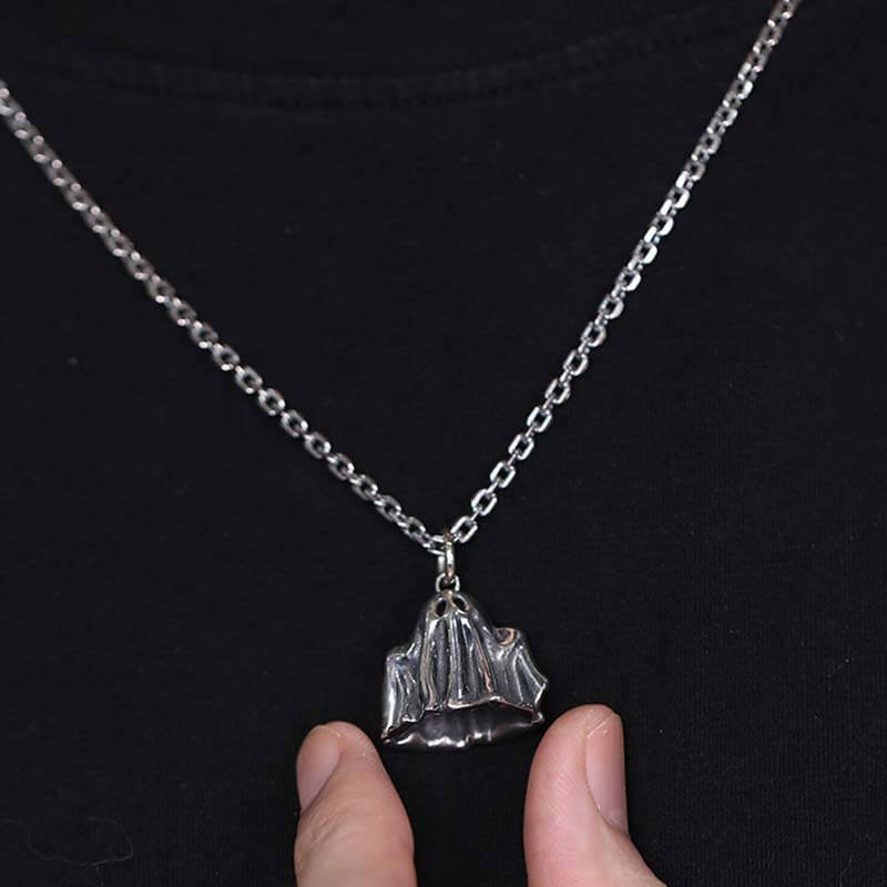 Vintage Dark Ghost 925 Sterling Silver Necklace 02 | RoyalLuster.com