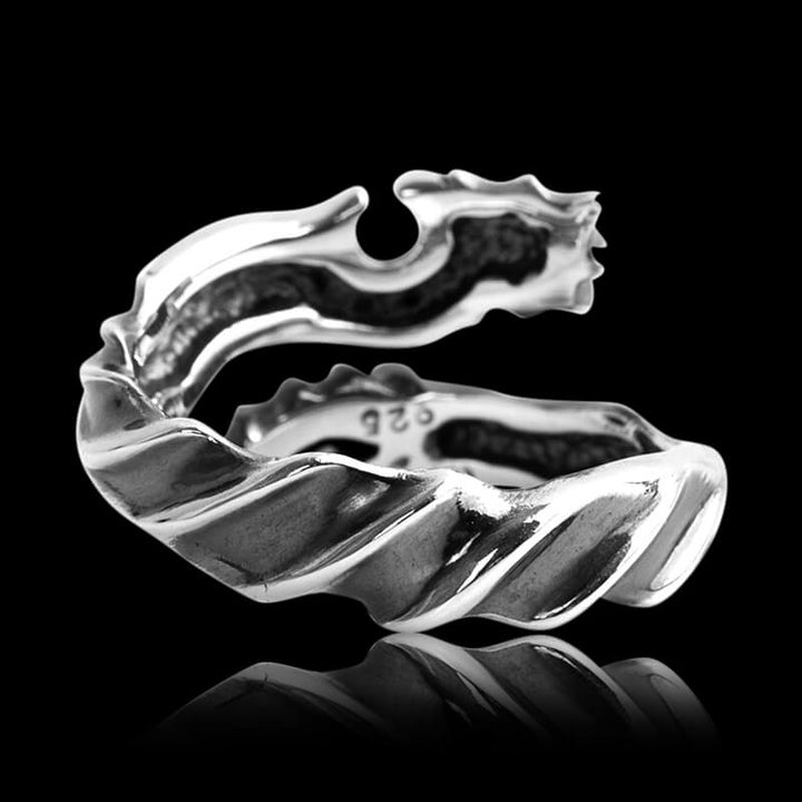 Vintage Devil Onyx 925 Sterling Silver Open Ring 05 | RoyalLuster.com