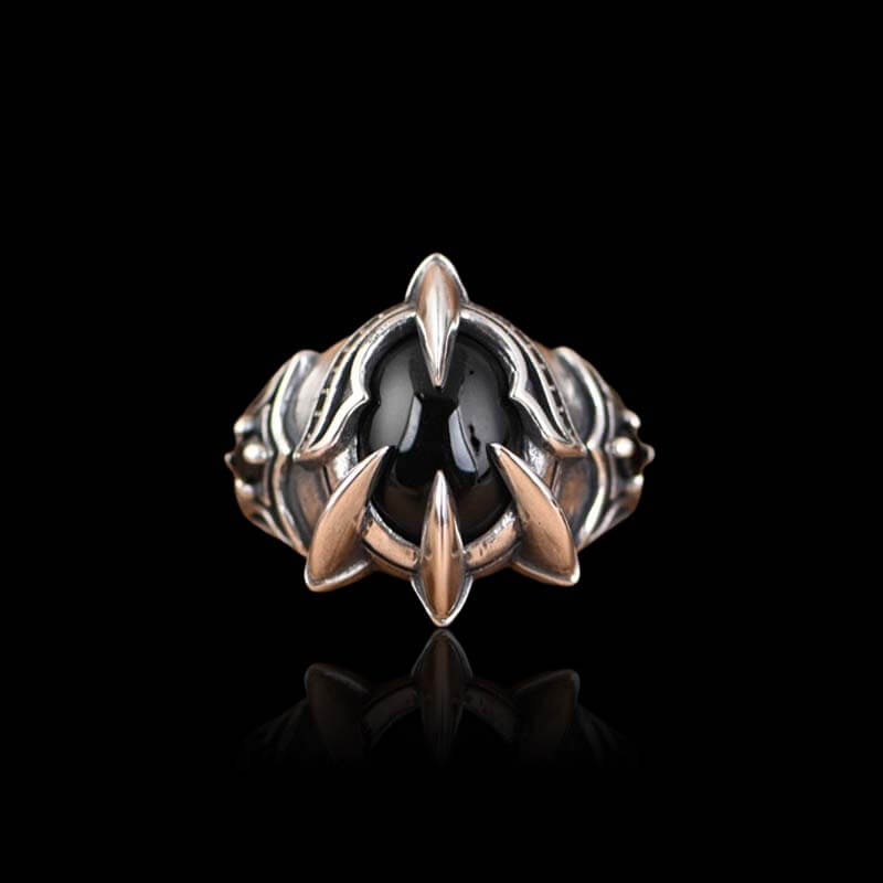 Vintage Eagle Claw Gemstone 925 Sterling Silver Ring 03 | RoyalLuster.com