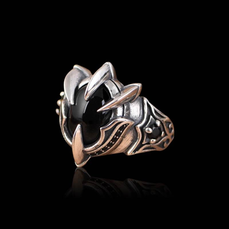 Vintage Eagle Claw Gemstone 925 Sterling Silver Ring 04 | RoyalLuster.com