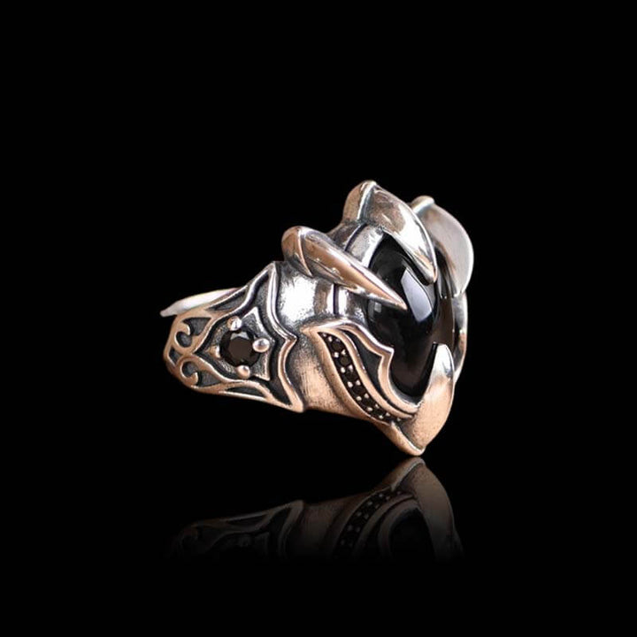 Vintage Eagle Claw Gemstone 925 Sterling Silver Ring