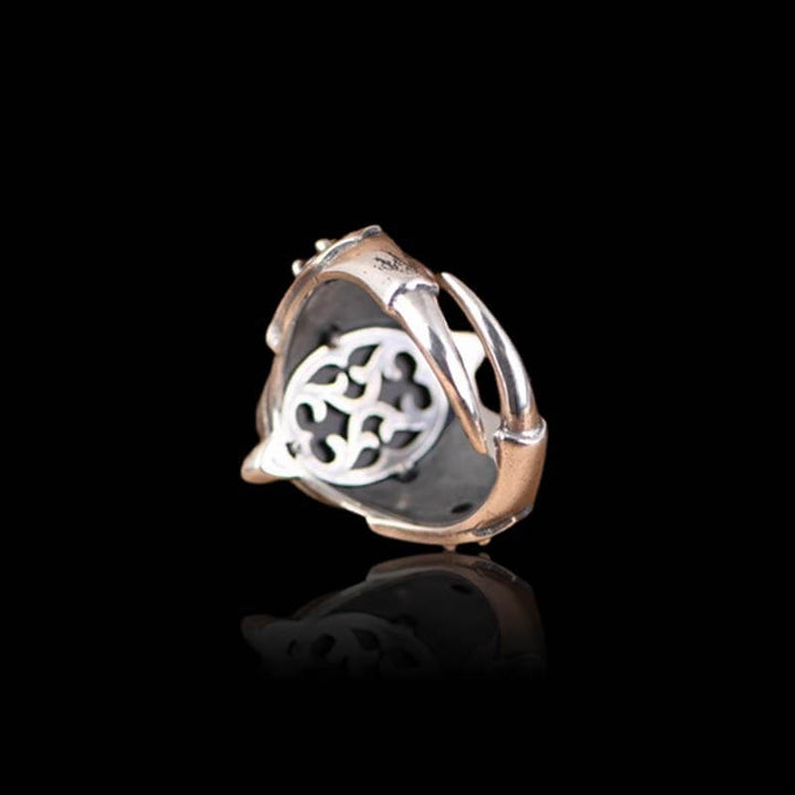 Vintage Eagle Claw Gemstone 925 Sterling Silver Ring