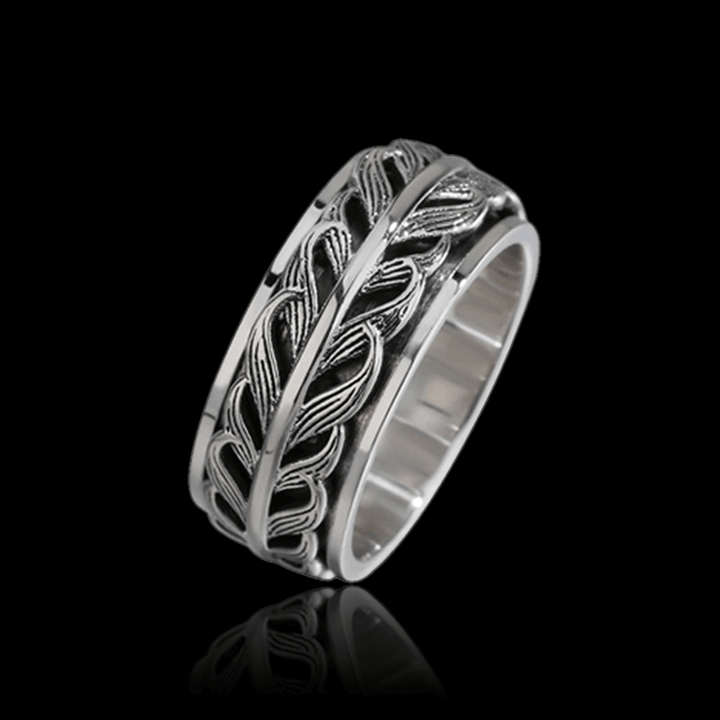 Vintage Fishtail Design 925 Sterling Silver Spinner Ring 01 | RoyalLuster.com