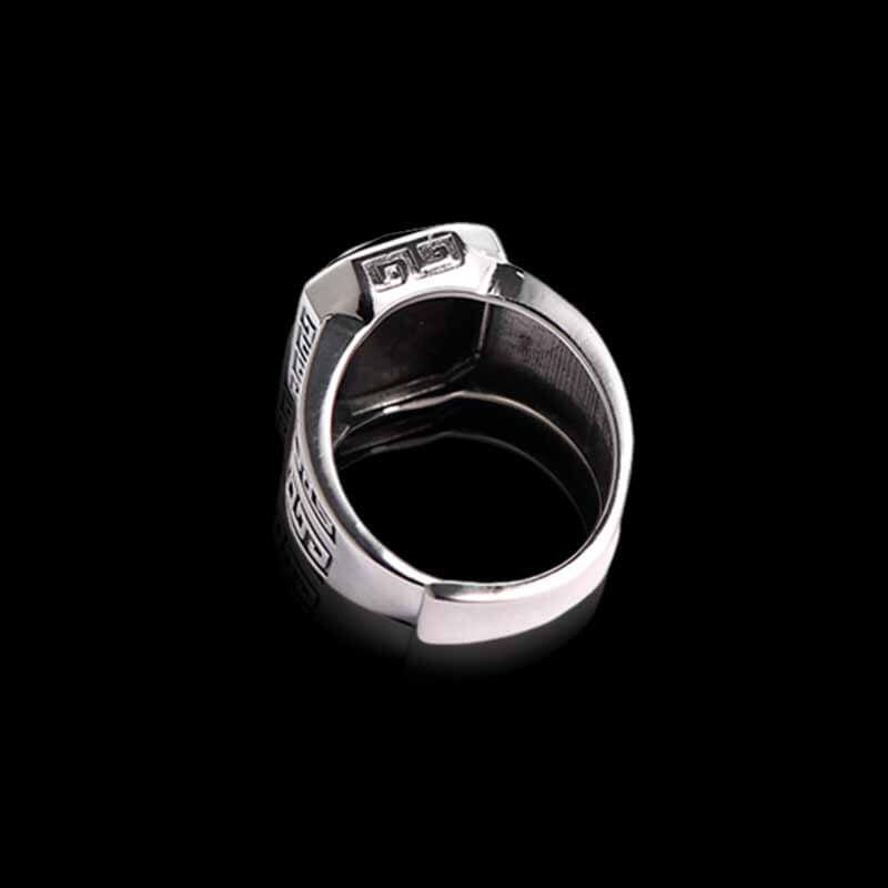 Vintage Floral Onyx 925 Sterling Silver Ring 04 | RoyalLuster.com