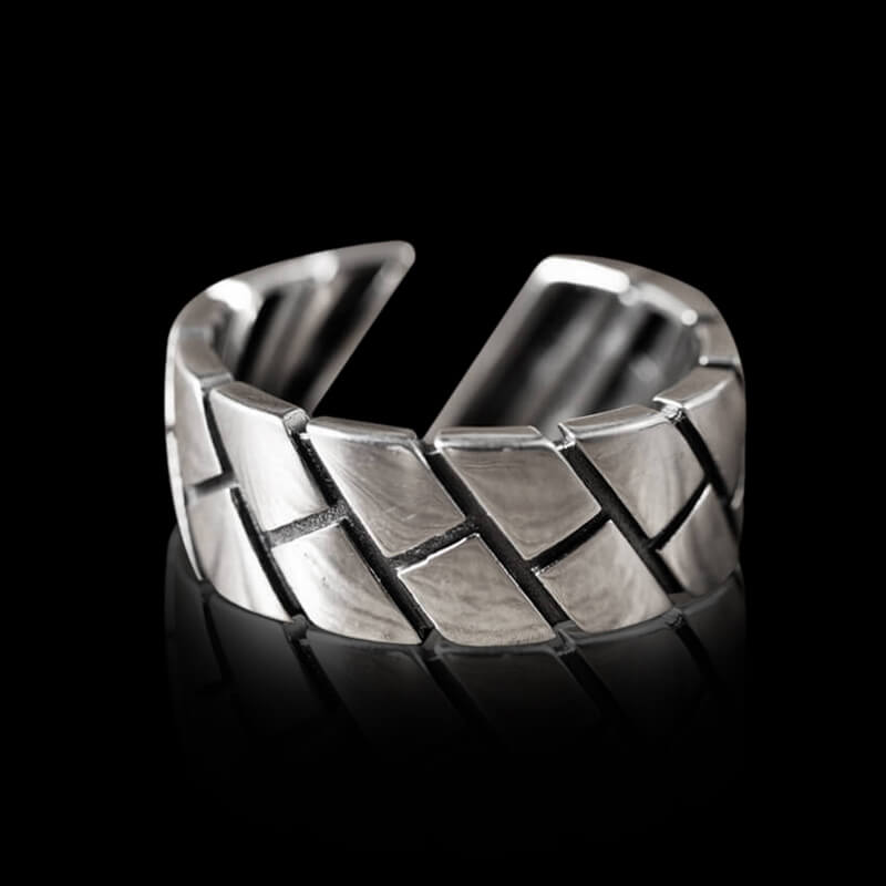 Vintage Geometric 925 Sterling Silver Open Ring 03 | RoyalLuster.com