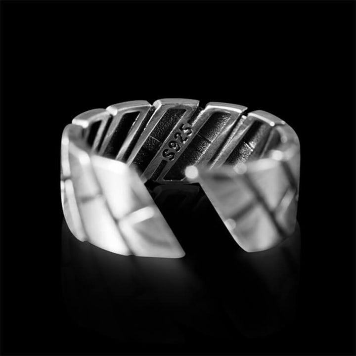 Vintage Geometric 925 Sterling Silver Open Ring 04 | RoyalLuster.com