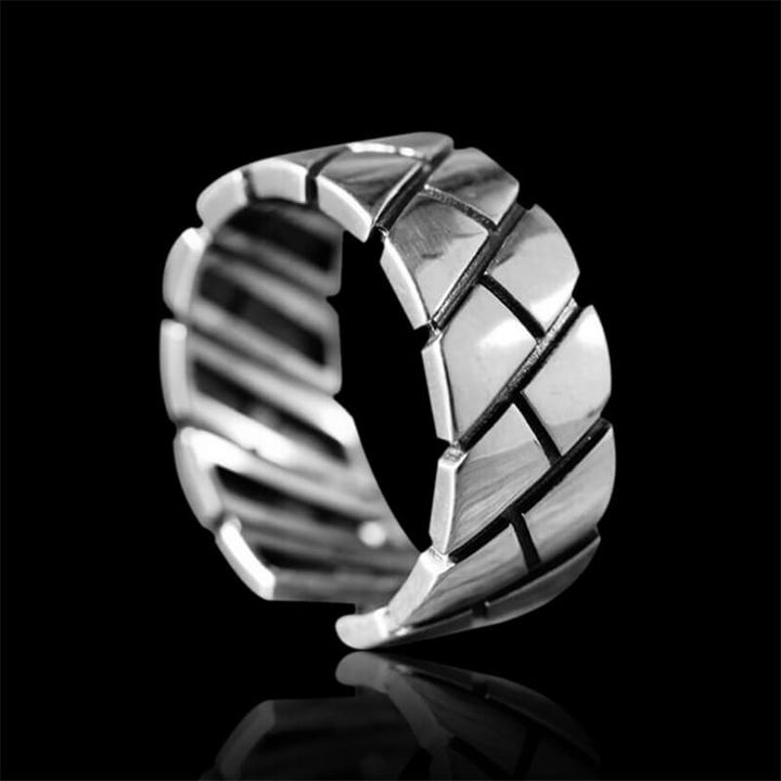 Vintage Geometric 925 Sterling Silver Open Ring
