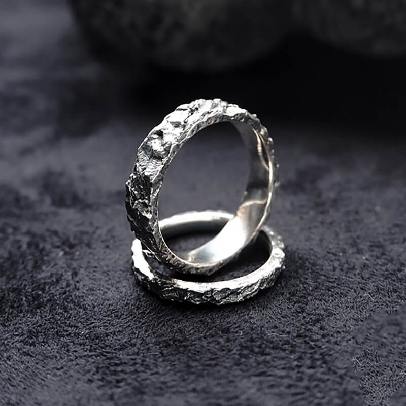 Vintage Hammered 925 Sterling Silver Ring